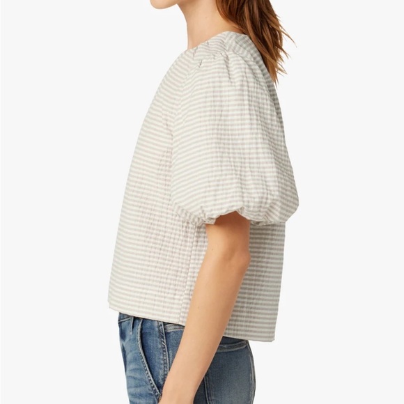 Joe’s The Lorraine Top in Boardwalk Stripe Tan White sz Small - Picture 3 of 10